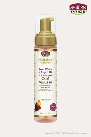 AFRICAN PRIDE MOISTURE MIRACLE ROSE WATER & ARGAN OIL SOFT & SMOOTH CURL MOUSSE 8.5oz