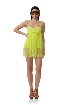 Aria Lace Dress - Lime Punch