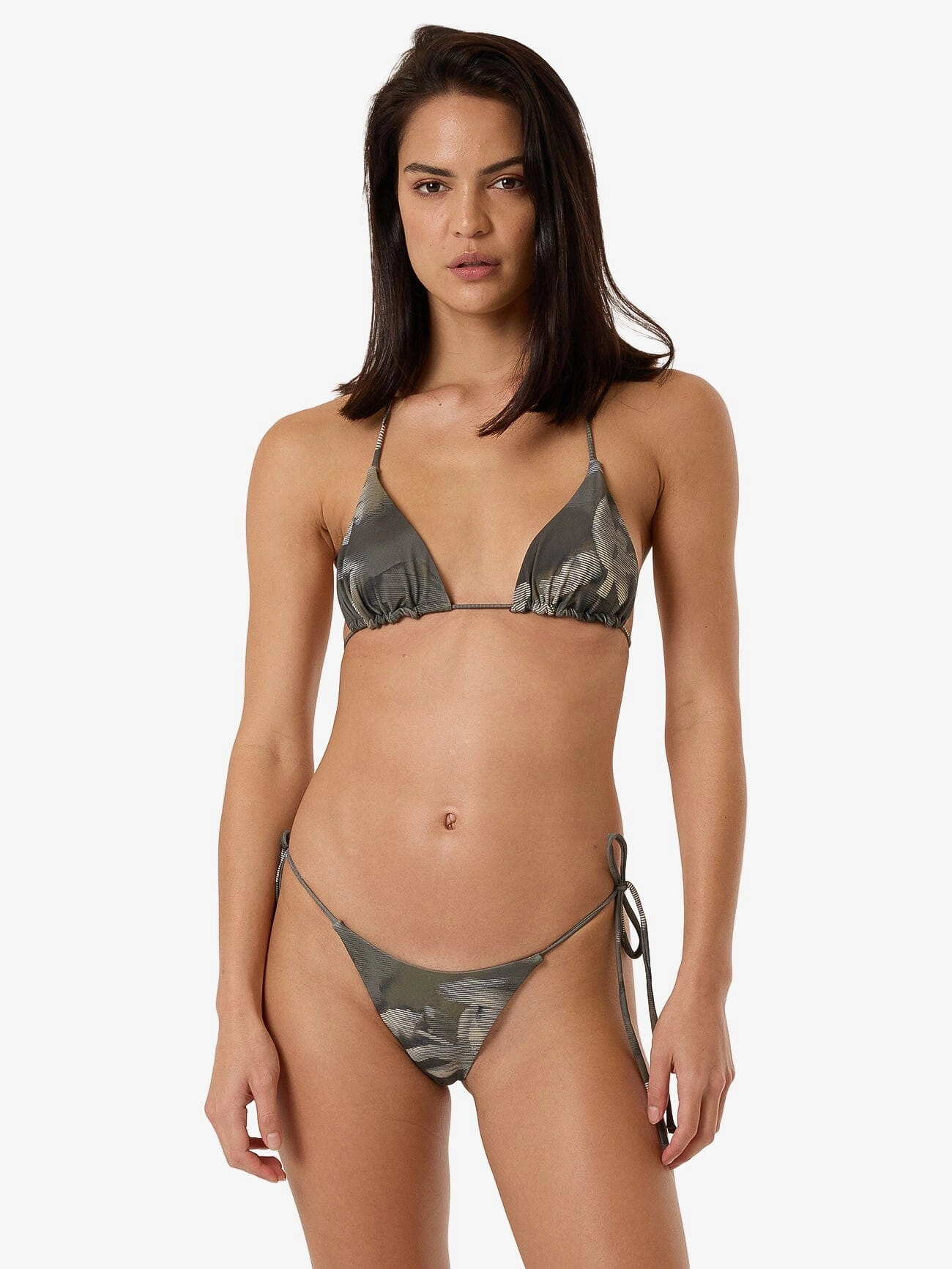 Flora Haze String Bikini Top - Brindle