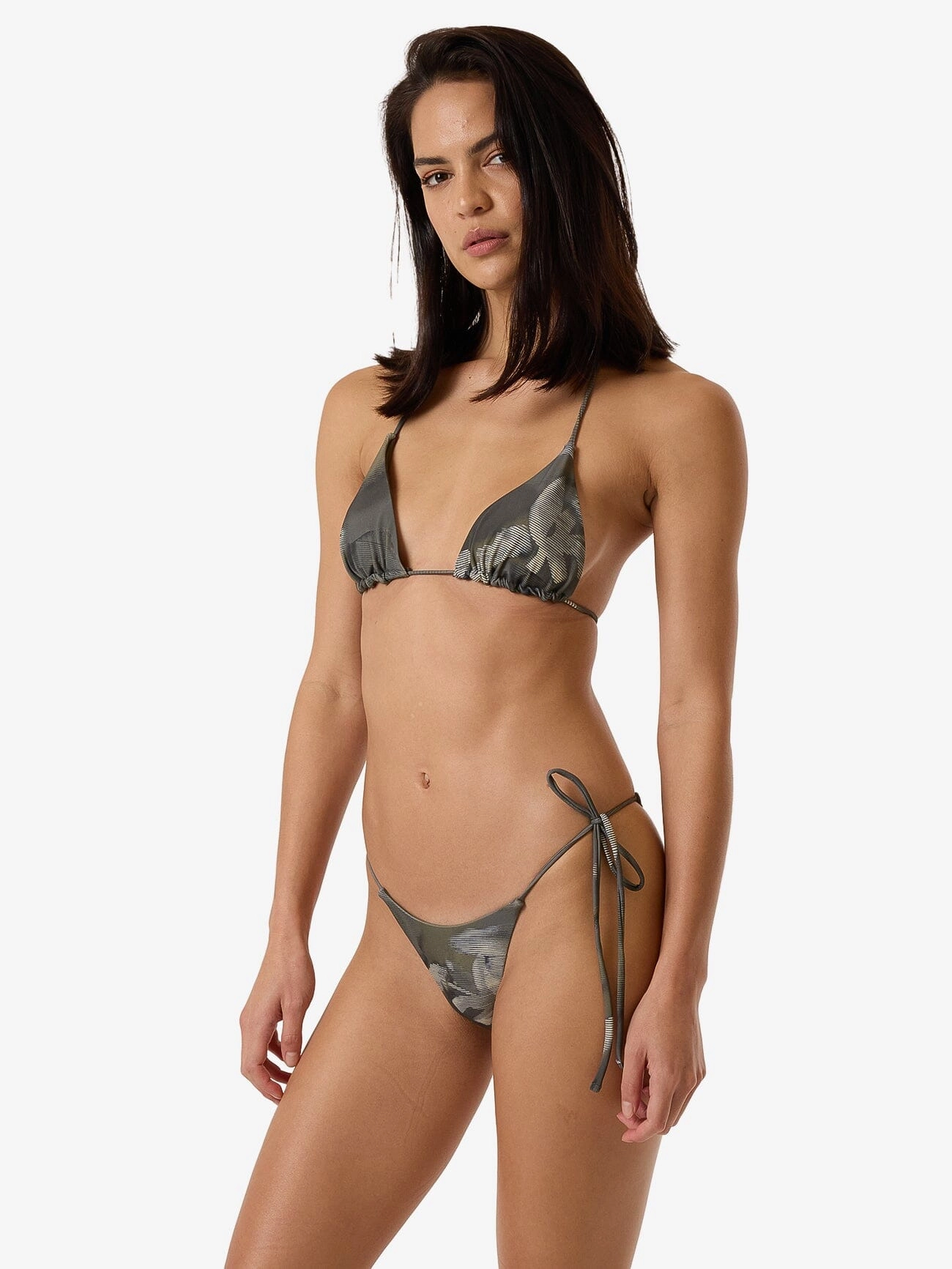 Flora Haze String Bikini Top - Brindle