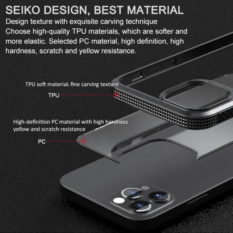 For iPhone 11 MG Series Carbon Fiber TPU   Clear PC Four-corner Airbag Shockproof Case