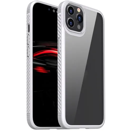 For iPhone 11 MG Series Carbon Fiber TPU   Clear PC Four-corner Airbag Shockproof Case