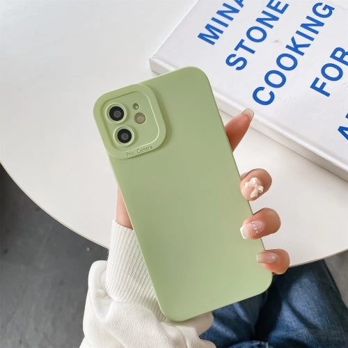 For iPhone 11 Straight-Edge Solid Color Liquid Silicone Shockproof Full Coverage Protective Case