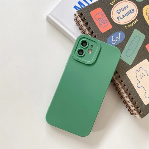 For iPhone 11 Straight-Edge Solid Color Liquid Silicone Shockproof Full Coverage Protective Case