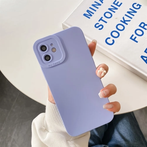 For iPhone 11 Straight-Edge Solid Color Liquid Silicone Shockproof Full Coverage Protective Case