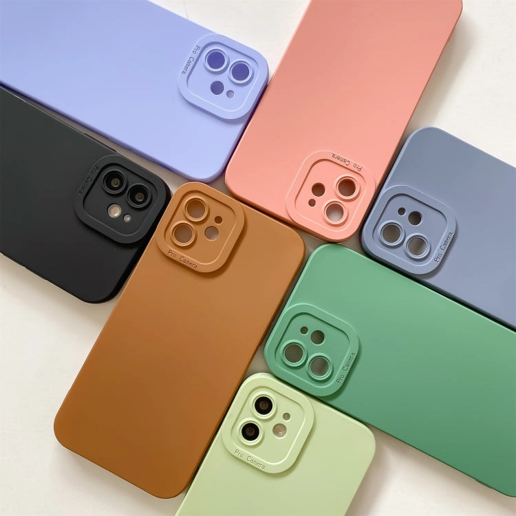 For iPhone 11 Straight-Edge Solid Color Liquid Silicone Shockproof Full Coverage Protective Case
