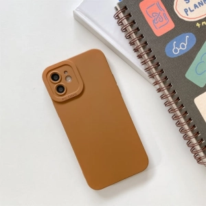 For iPhone 12 Straight-Edge Solid Color Liquid Silicone Shockproof Full Coverage Protective Case