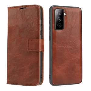 For Samsung Galaxy S21  5G Crazy Horse Texture Detachable Magnetic Back Cover Horizontal Flip