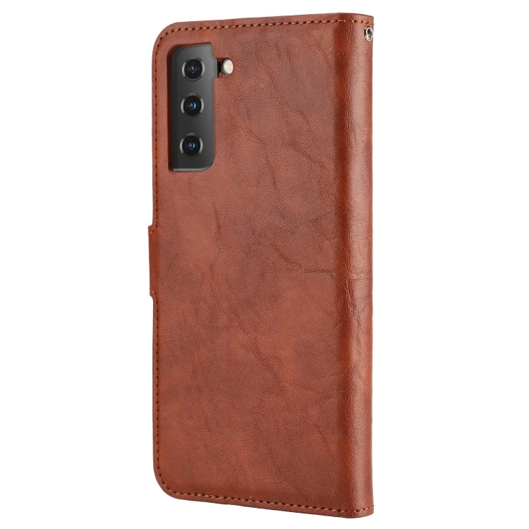 For Samsung Galaxy S21  5G Crazy Horse Texture Detachable Magnetic Back Cover Horizontal Flip