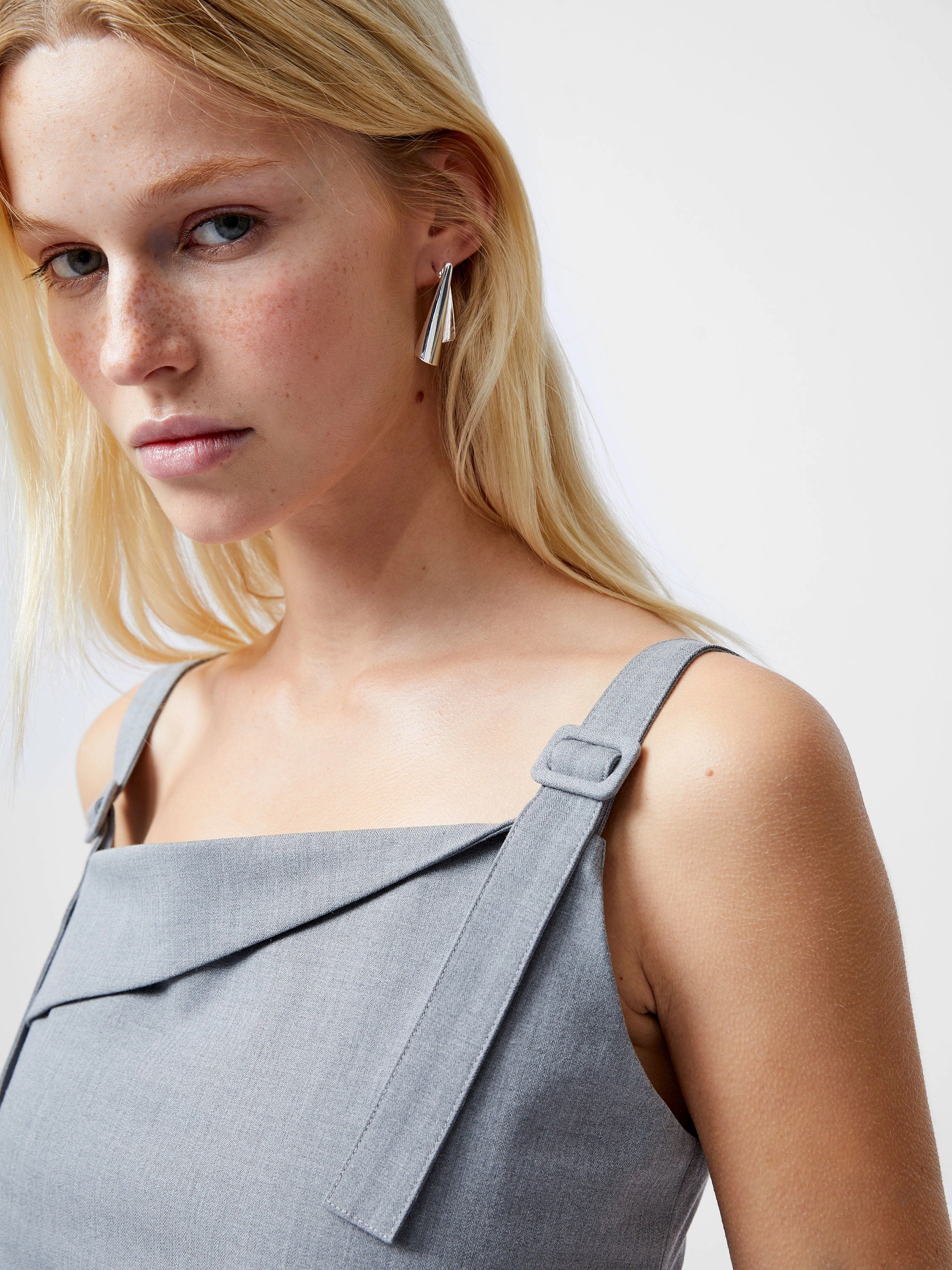 Franklin Ruched Strappy Buckle Top
