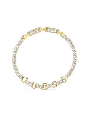 Gold Arm Party Logo Tennis  Bracelet