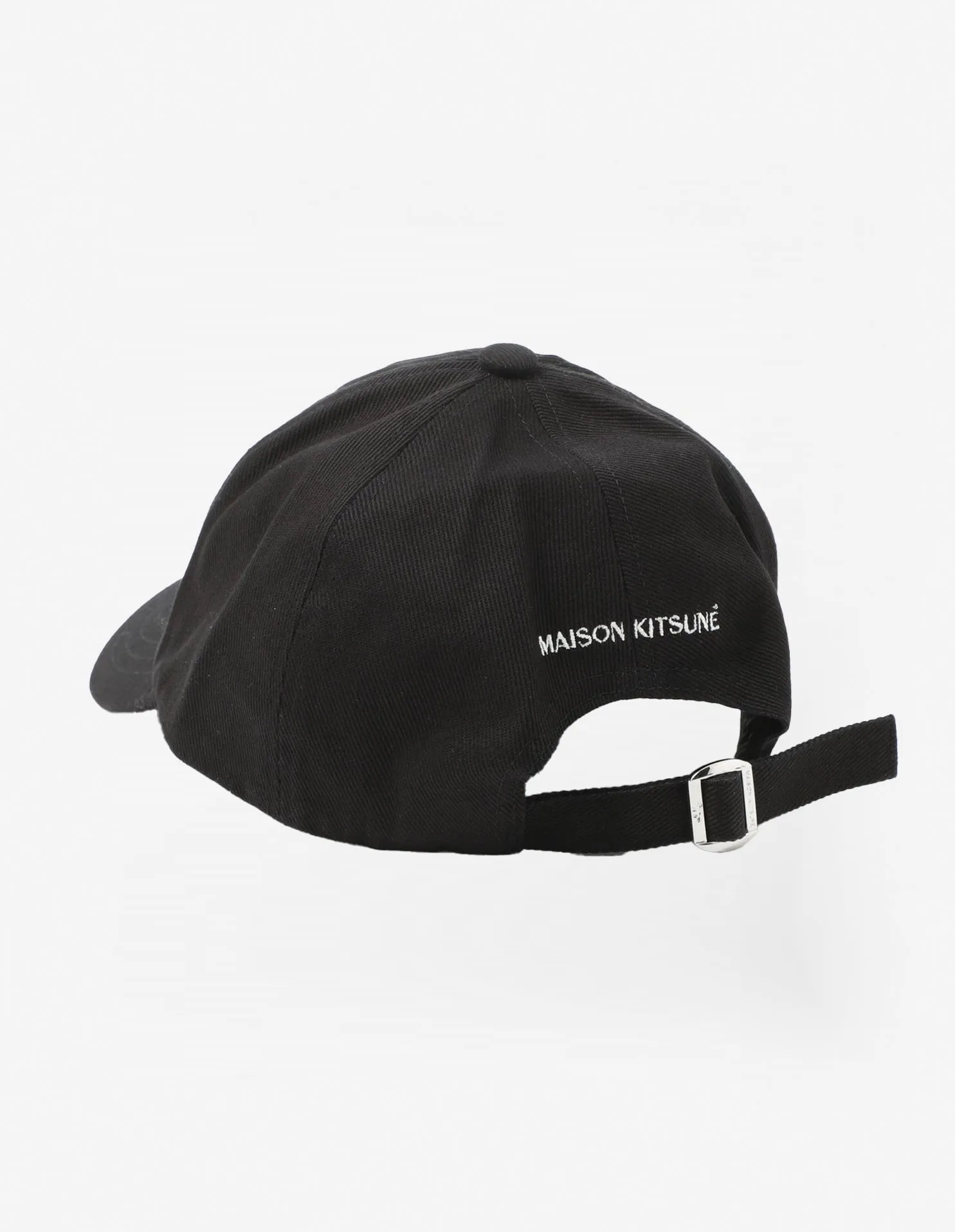 Large Fox Head Embroidery 6p Cap Black