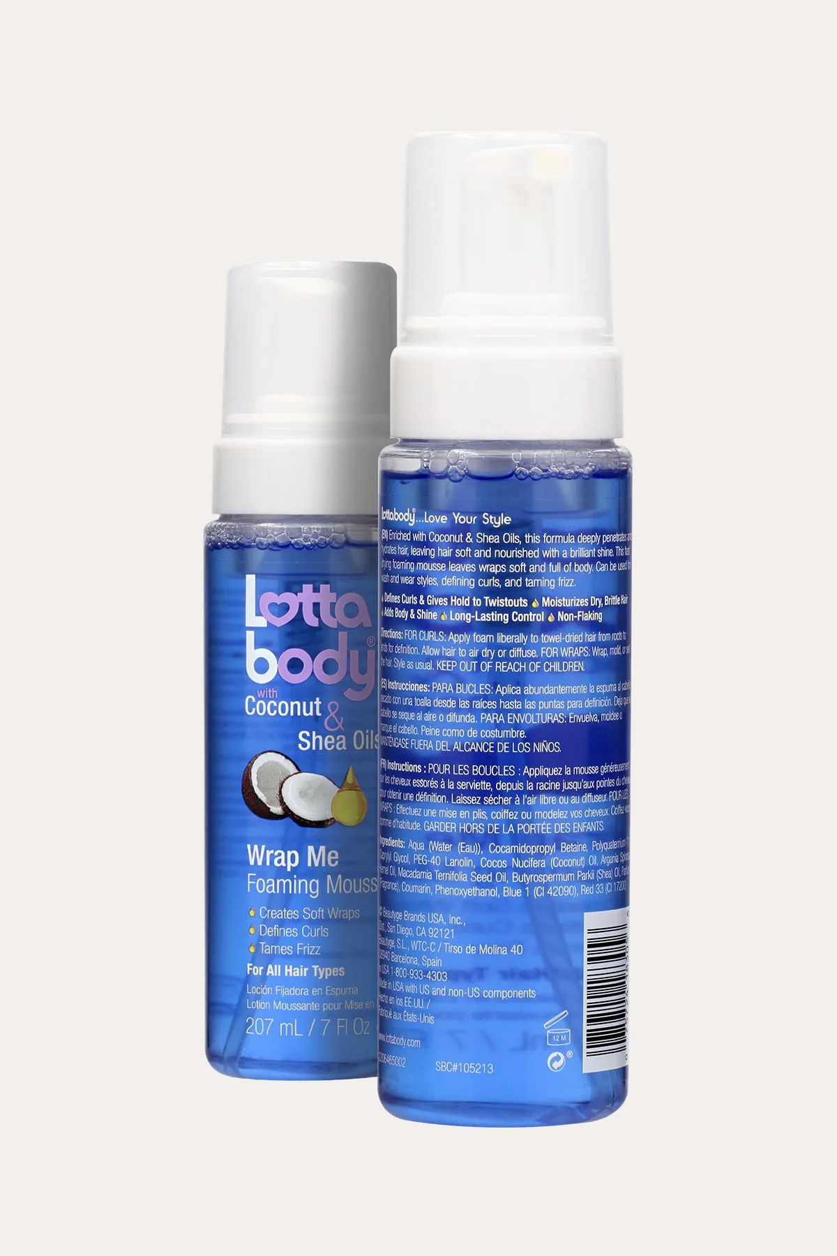 LOTTABODY COCONUT & SHEA OILS WRAP ME FOAMING MOUSSE 7oz