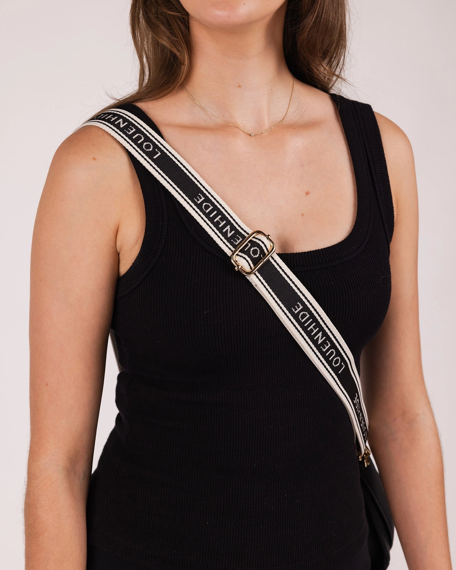 Louenhide Logo Contrast Bag Strap Black Cream