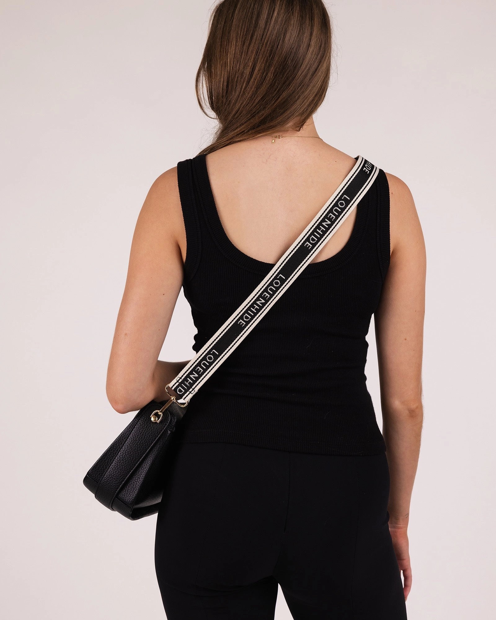 Louenhide Logo Contrast Bag Strap Black Cream