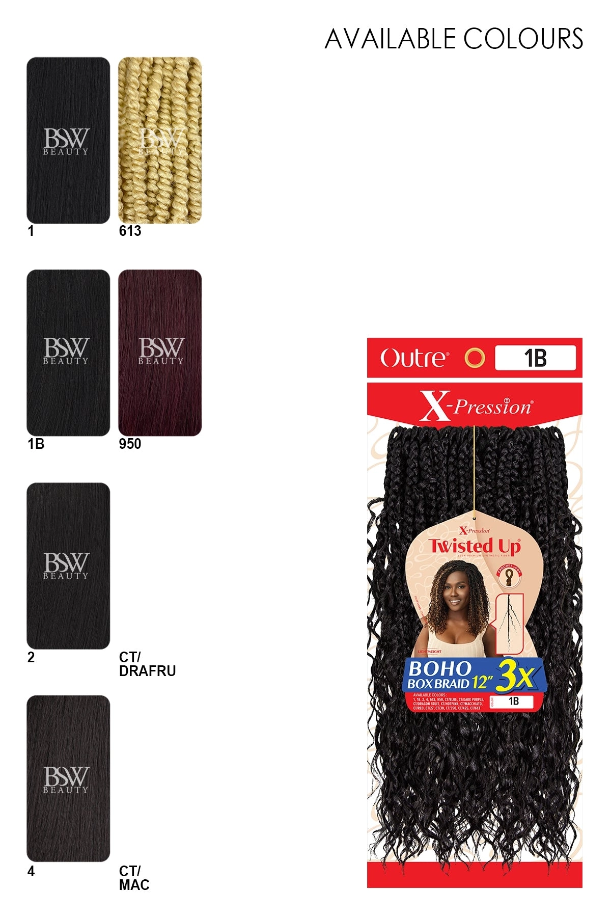 OUTRE X-PRESSION TWISTED UP - BOHO BOX BRAID 12" 3X