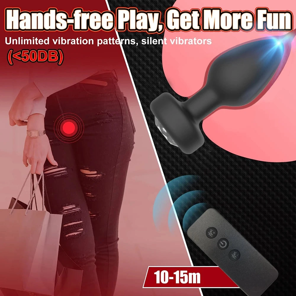 Remote Vibrating Butt Plug 10 Speeds Anal Plug