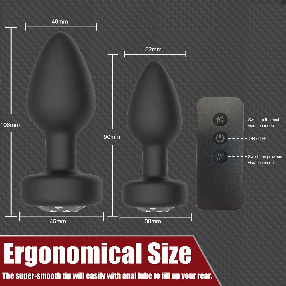 Remote Vibrating Butt Plug 10 Speeds Anal Plug