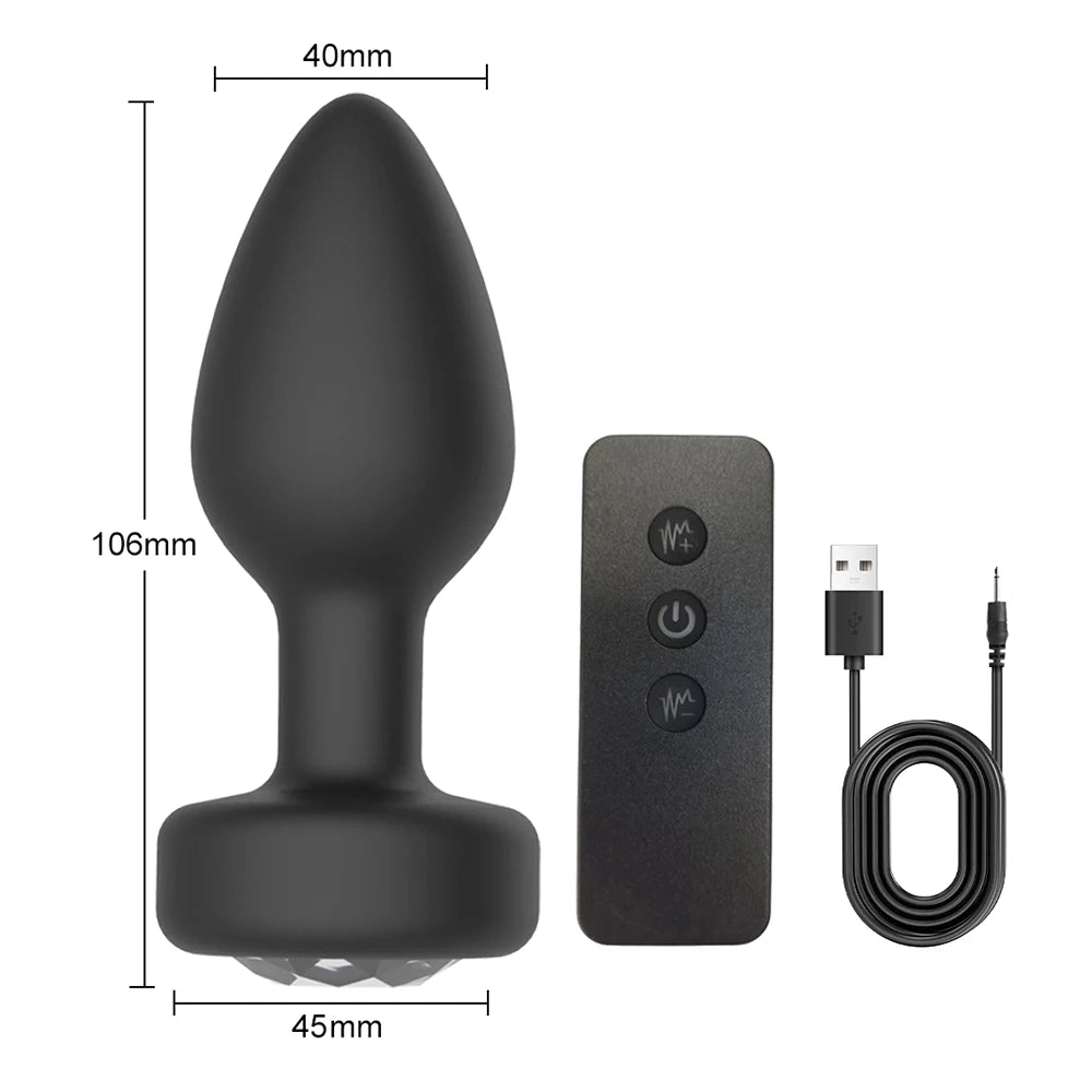Remote Vibrating Butt Plug 10 Speeds Anal Plug