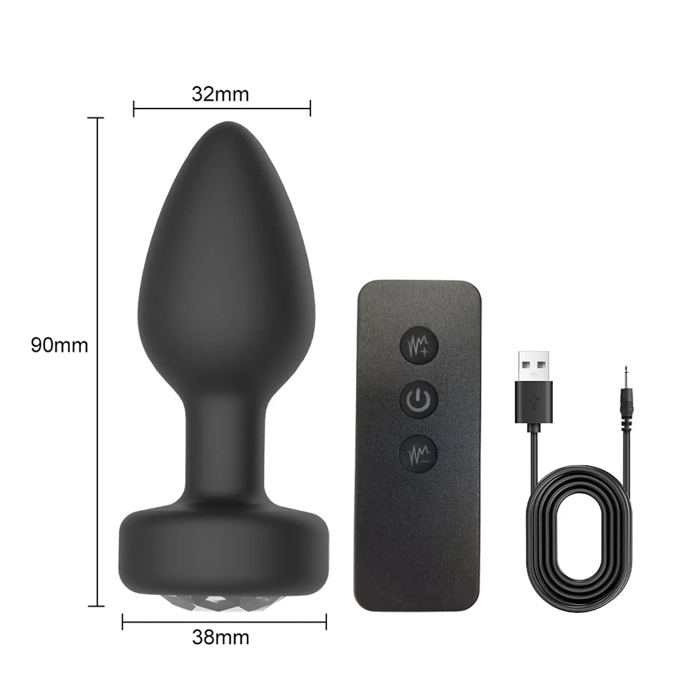 Remote Vibrating Butt Plug 10 Speeds Anal Plug