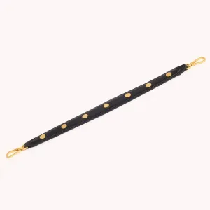 Riveted Shoulder Strap | Black Pebbled/Brushed Gold