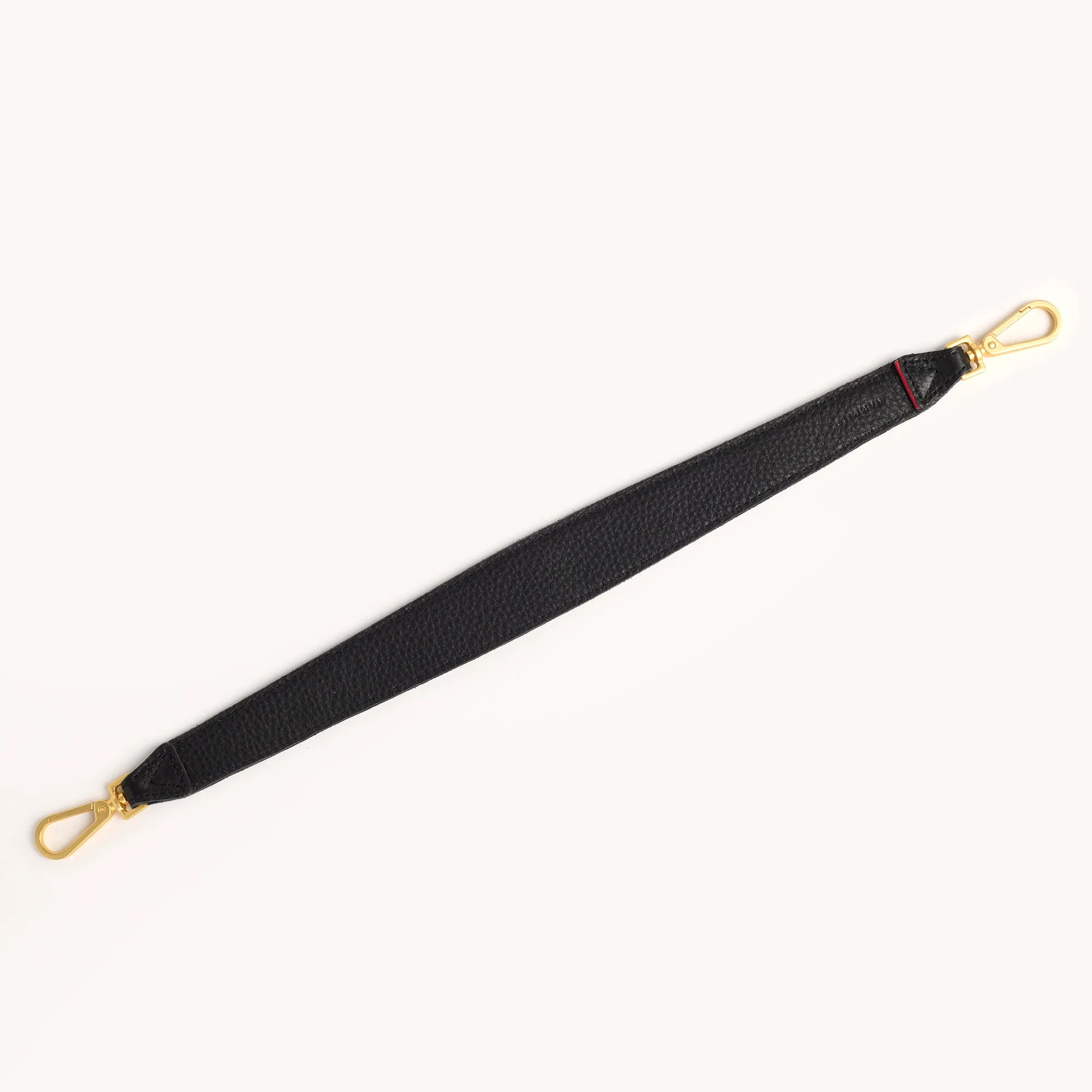 Riveted Shoulder Strap | Black Pebbled/Brushed Gold