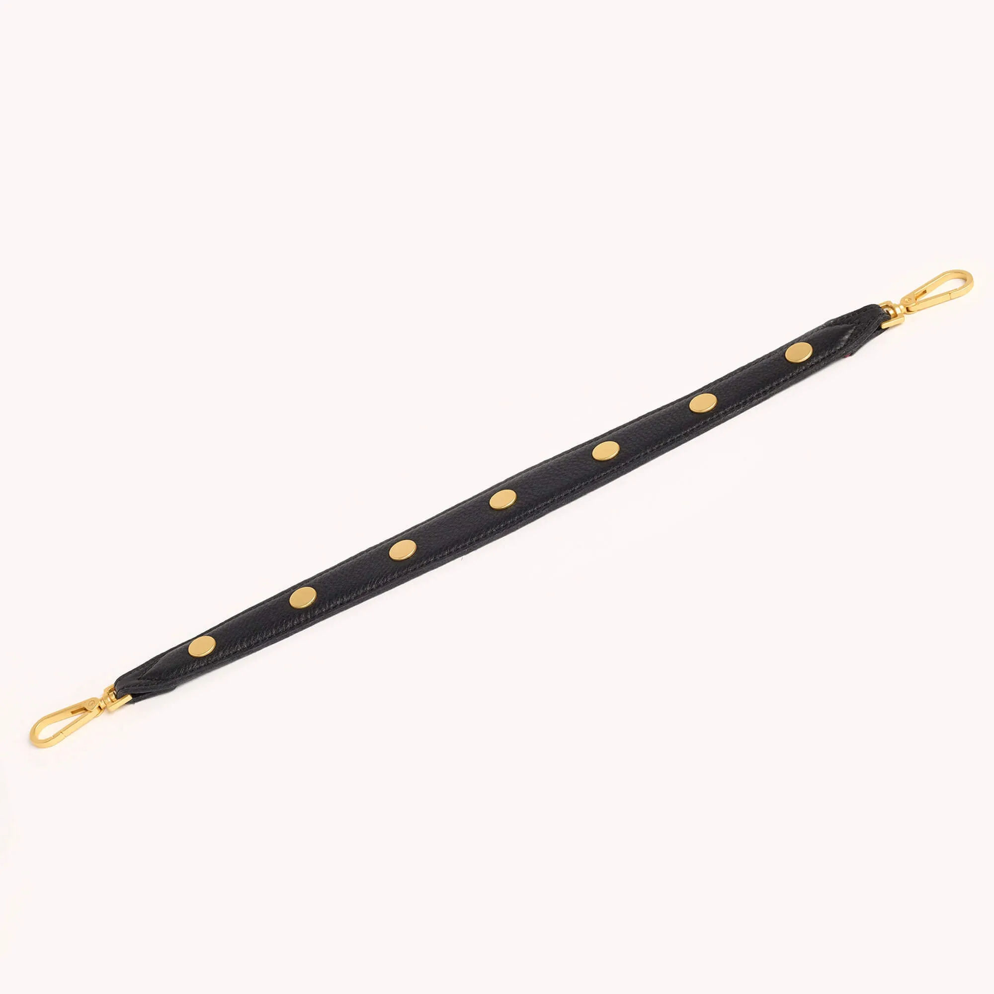 Riveted Shoulder Strap | Black Pebbled/Brushed Gold