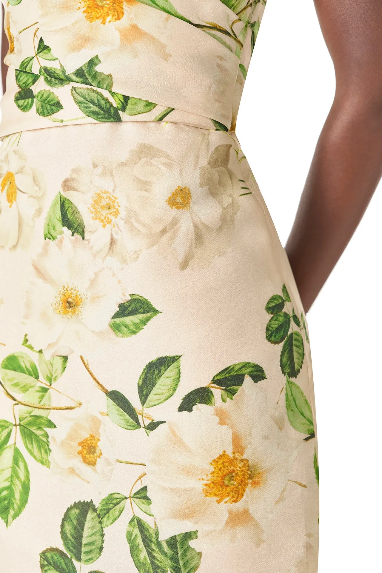 Rose Printed Column Gown