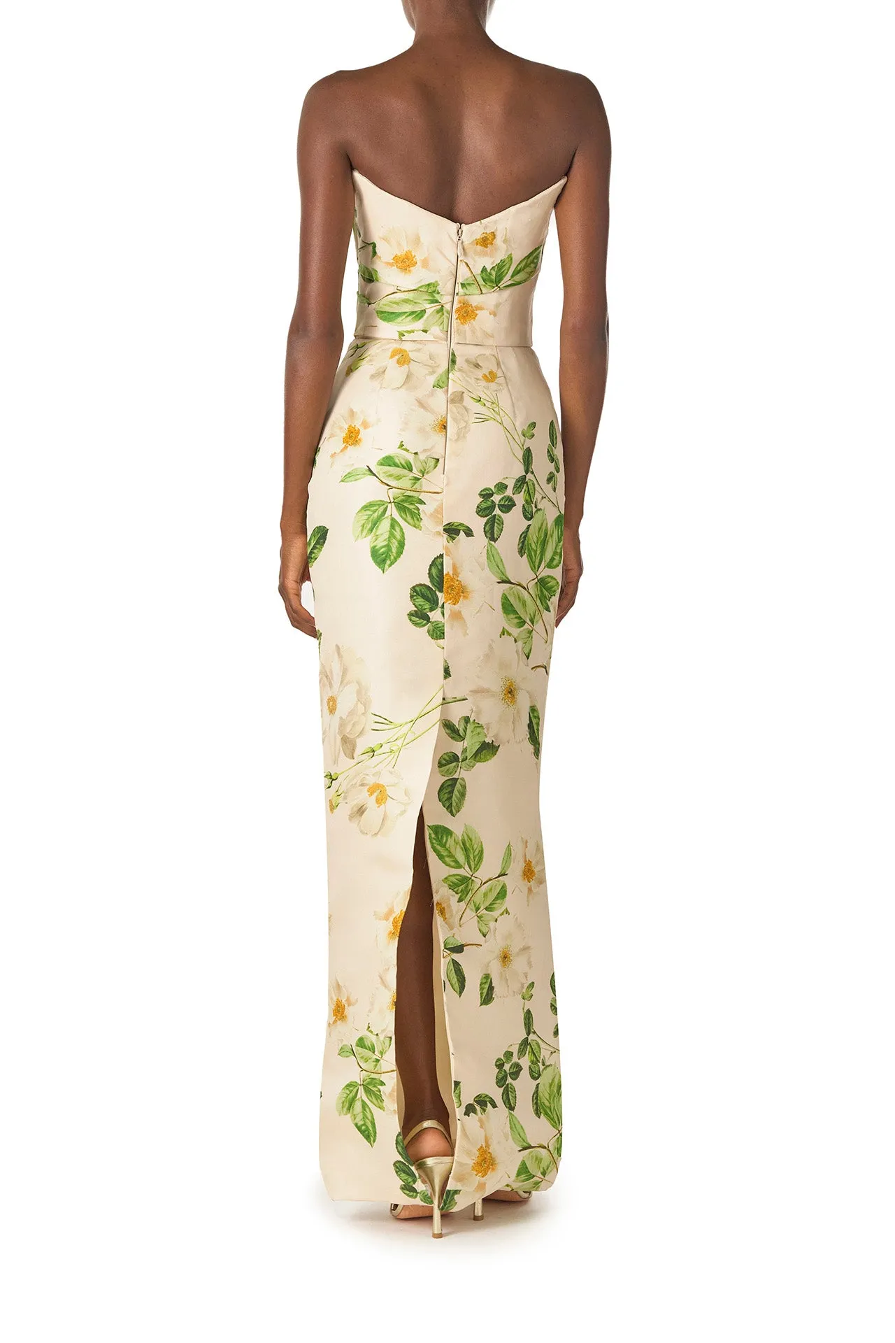 Rose Printed Column Gown