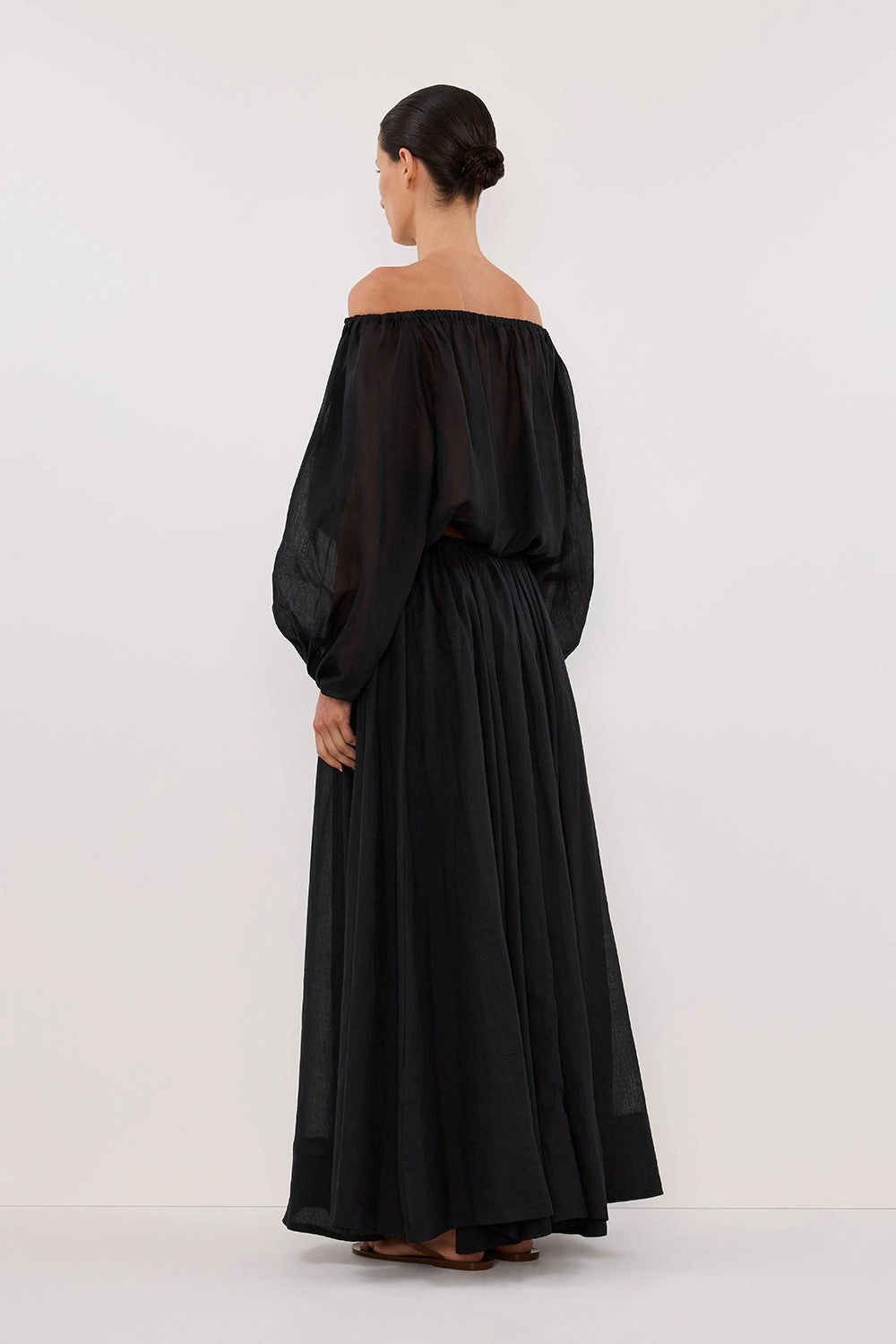 SELENE BLACK RAMIE LONGSLEEVE TOP