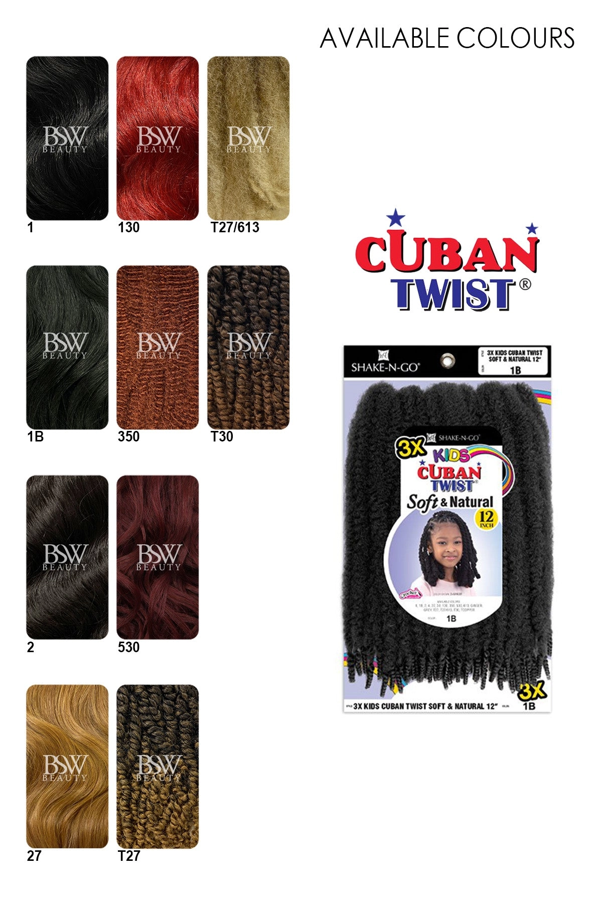 SHAKE N GO EQUAL KIDS 3X CUBAN SOFT & NATURAL 12"