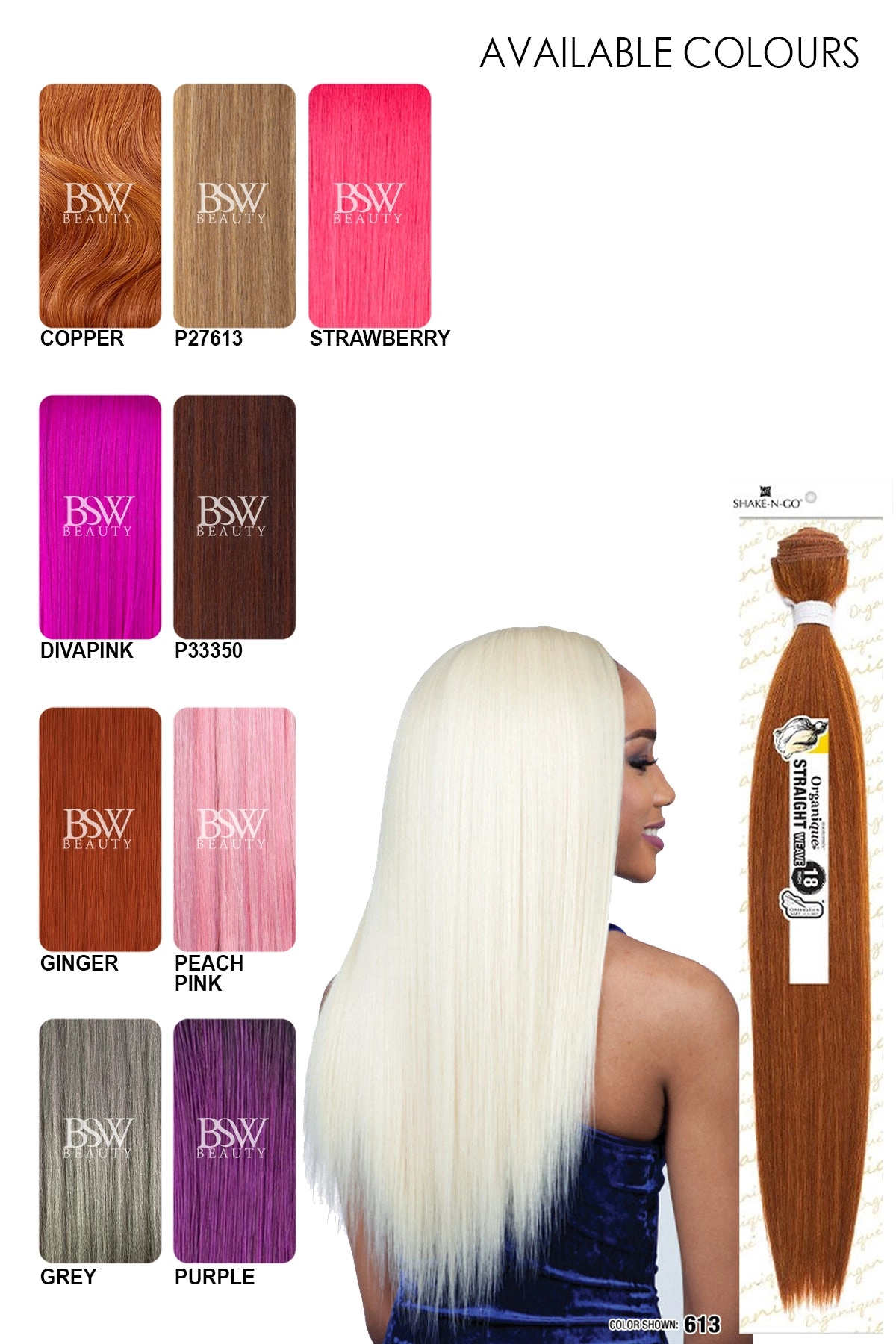 SHAKE N GO ORGANIQUE MASTERMIX WEAVE - STRAIGHT 18"