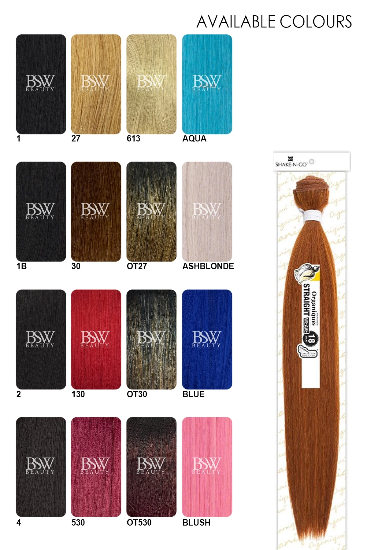 SHAKE N GO ORGANIQUE MASTERMIX WEAVE - STRAIGHT 18"