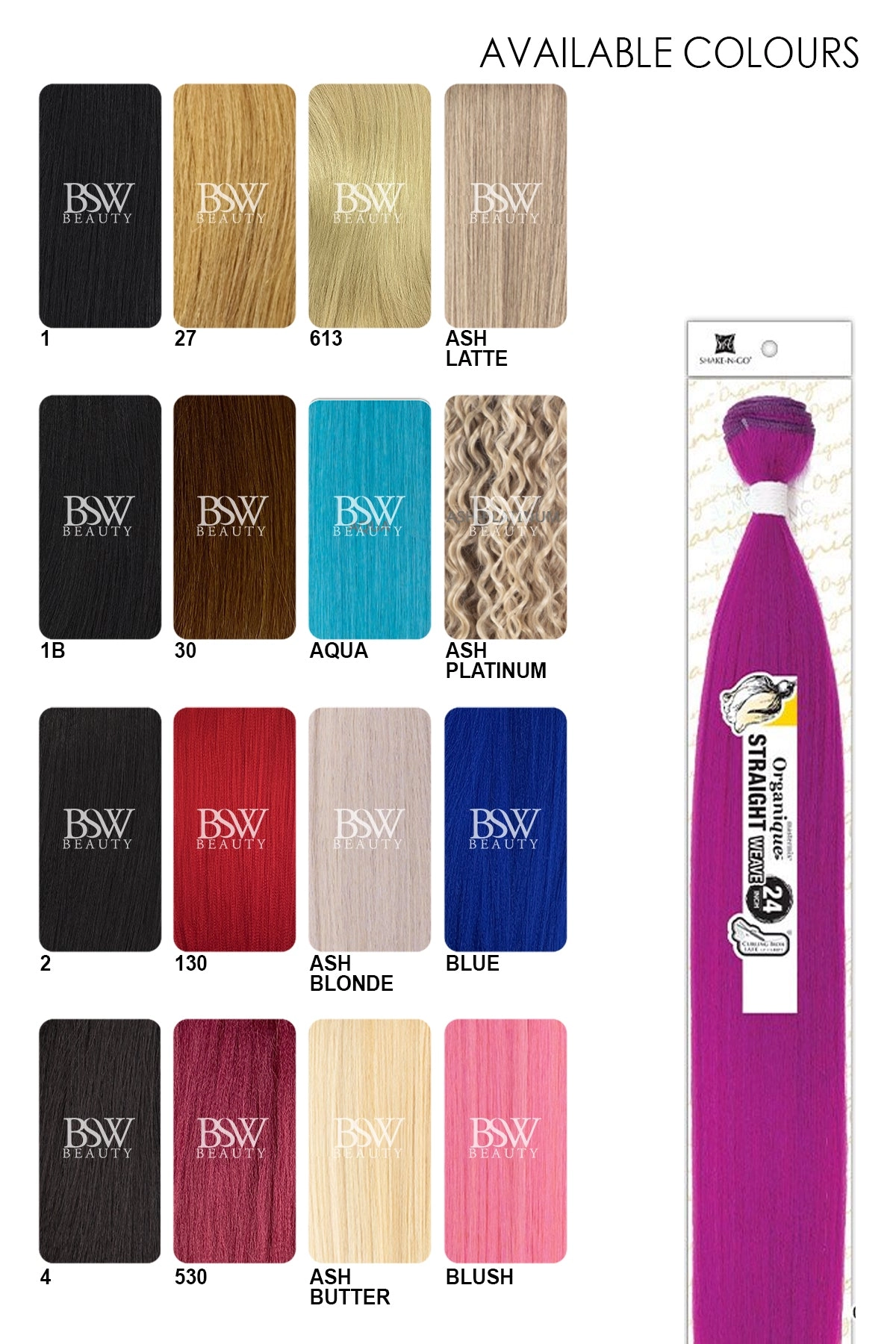 SHAKE N GO ORGANIQUE MASTERMIX WEAVE - STRAIGHT 24"