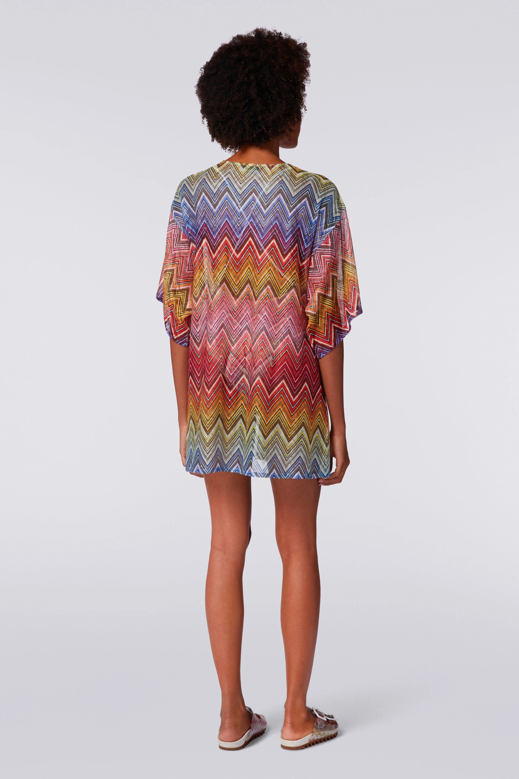 Short Zigzag Kaftan in Multi
