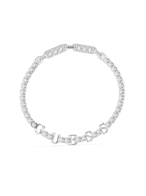 Silver Arm Party Logo Tennis Bracelet