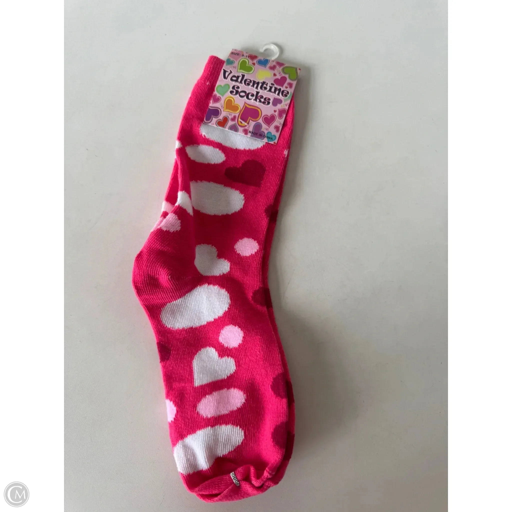 Socks By Clothes Mentor In Pink & White, Size: 0