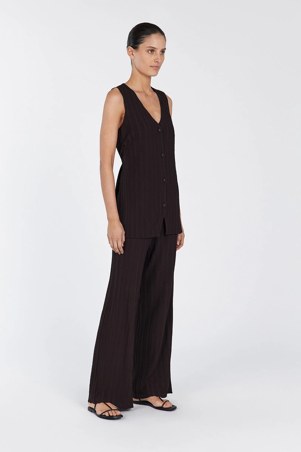 SYLVIA BITTER CHOC KNIT PANT
