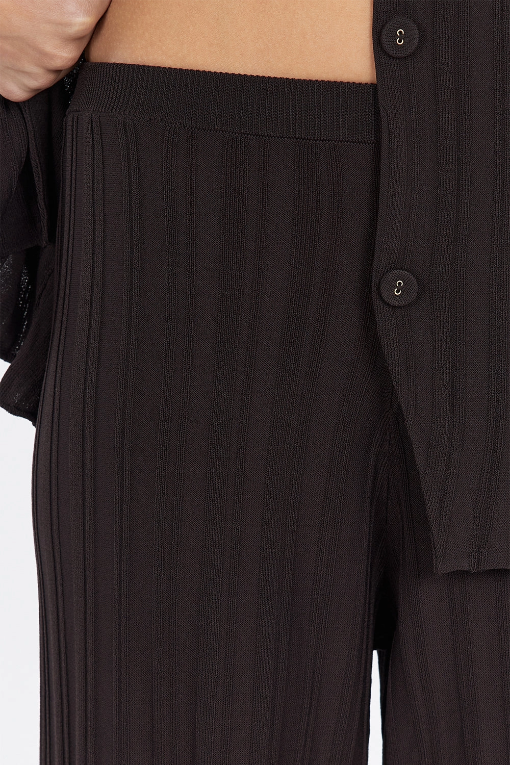 SYLVIA BITTER CHOC KNIT PANT
