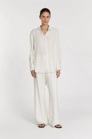TALI CREAM CUPRO LONG SLEEVE SHIRT