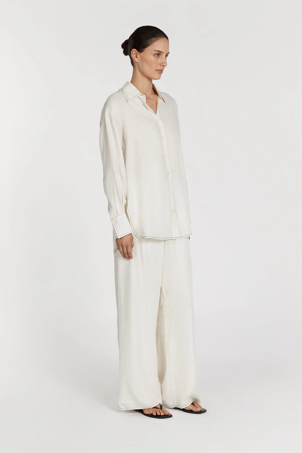 TALI CREAM CUPRO LONG SLEEVE SHIRT