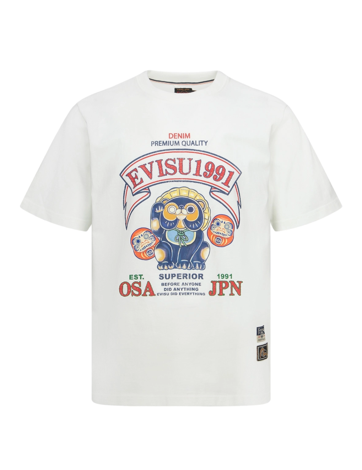 Tanuki and Daruma Print Regular Fit T-Shirt