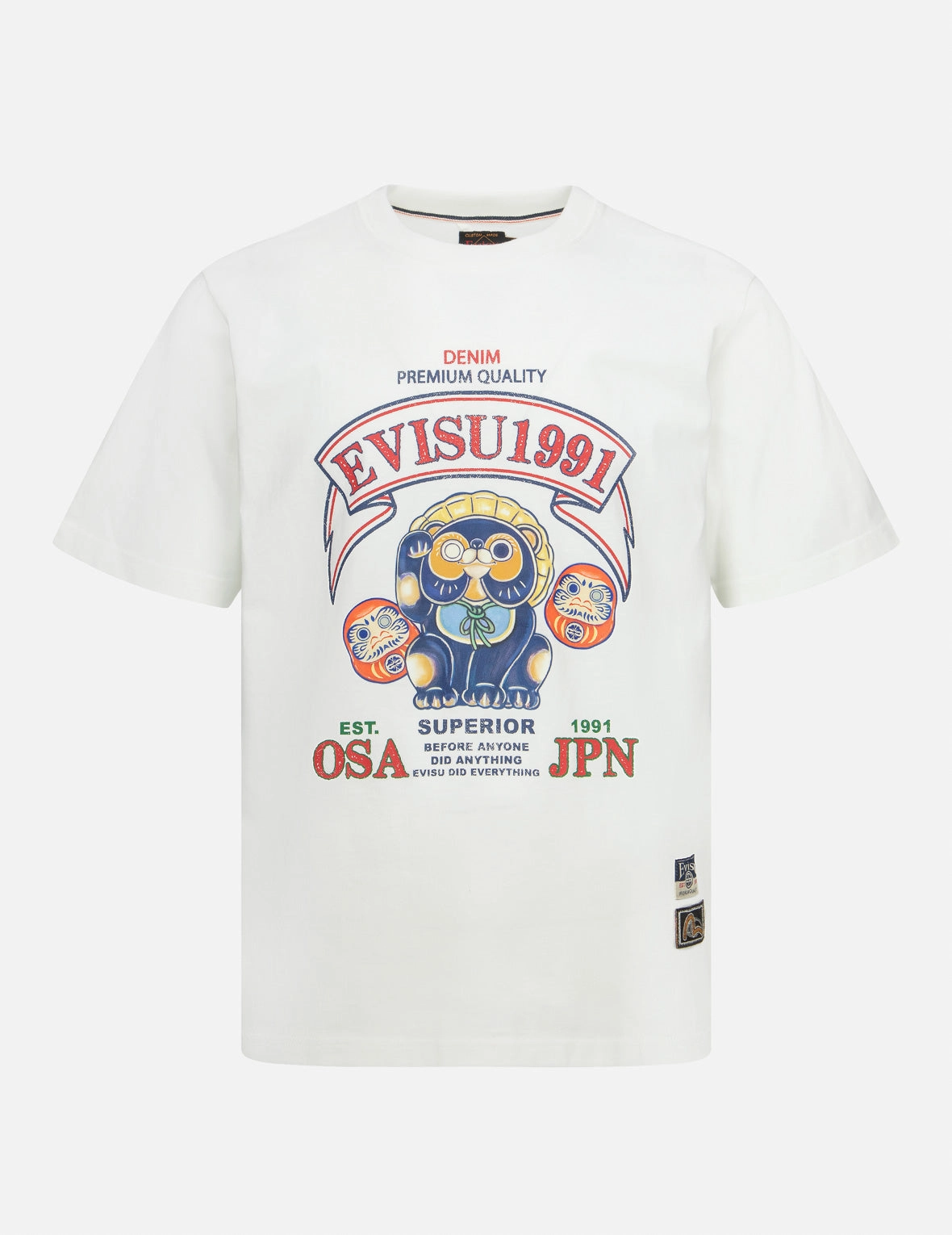 Tanuki and Daruma Print Regular Fit T-Shirt