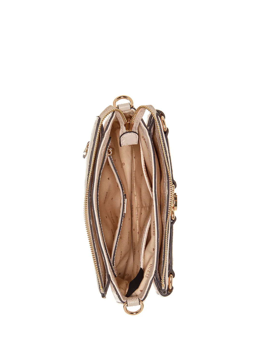 Taupe Logo Arlena Crossbody Hobo Bag