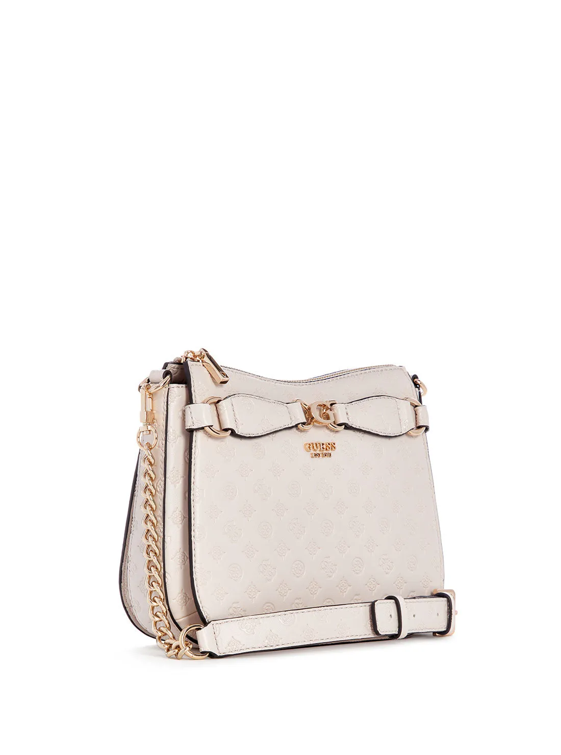 Taupe Logo Arlena Crossbody Hobo Bag