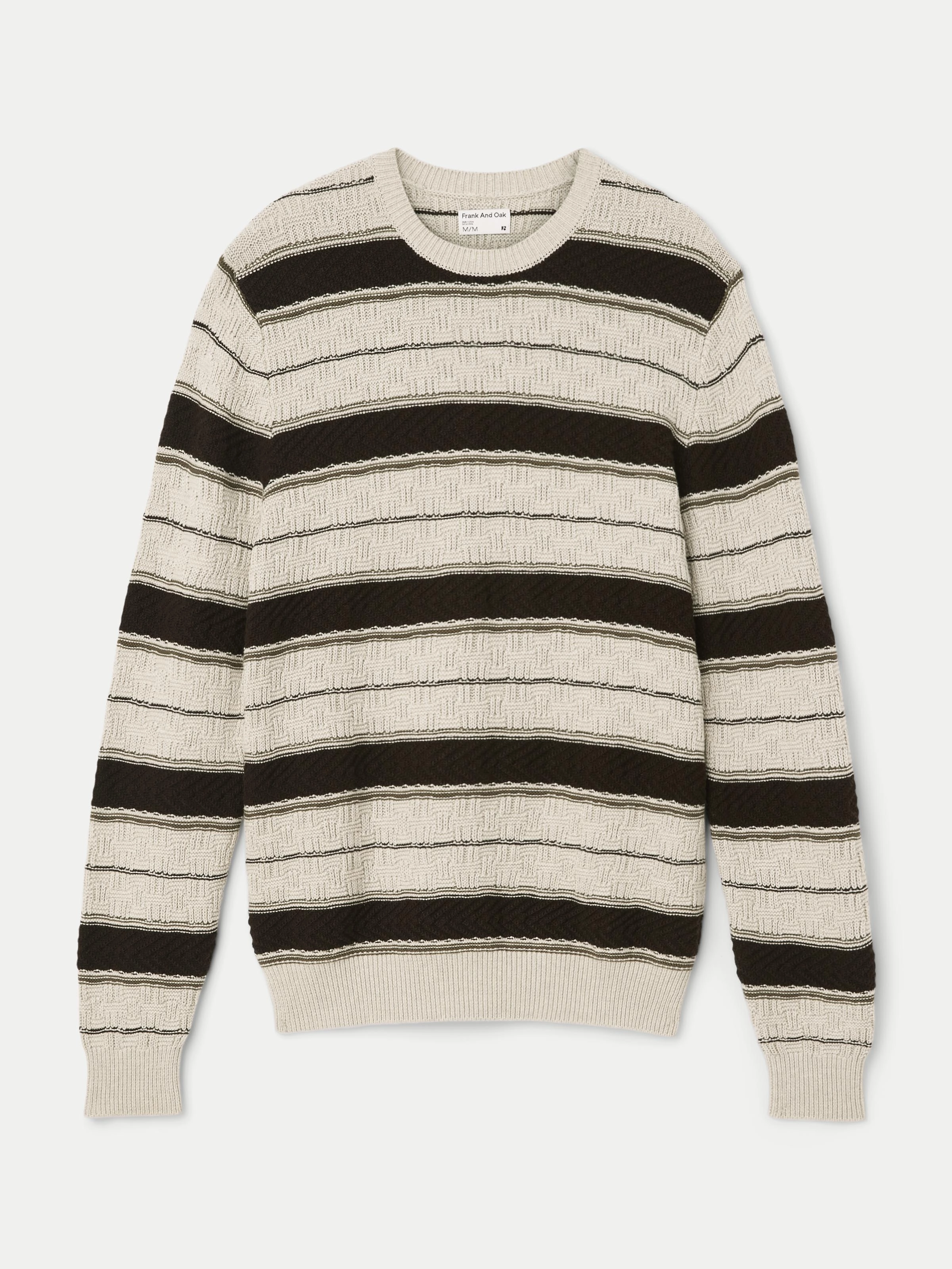 The Striped Crewneck in Light Beige