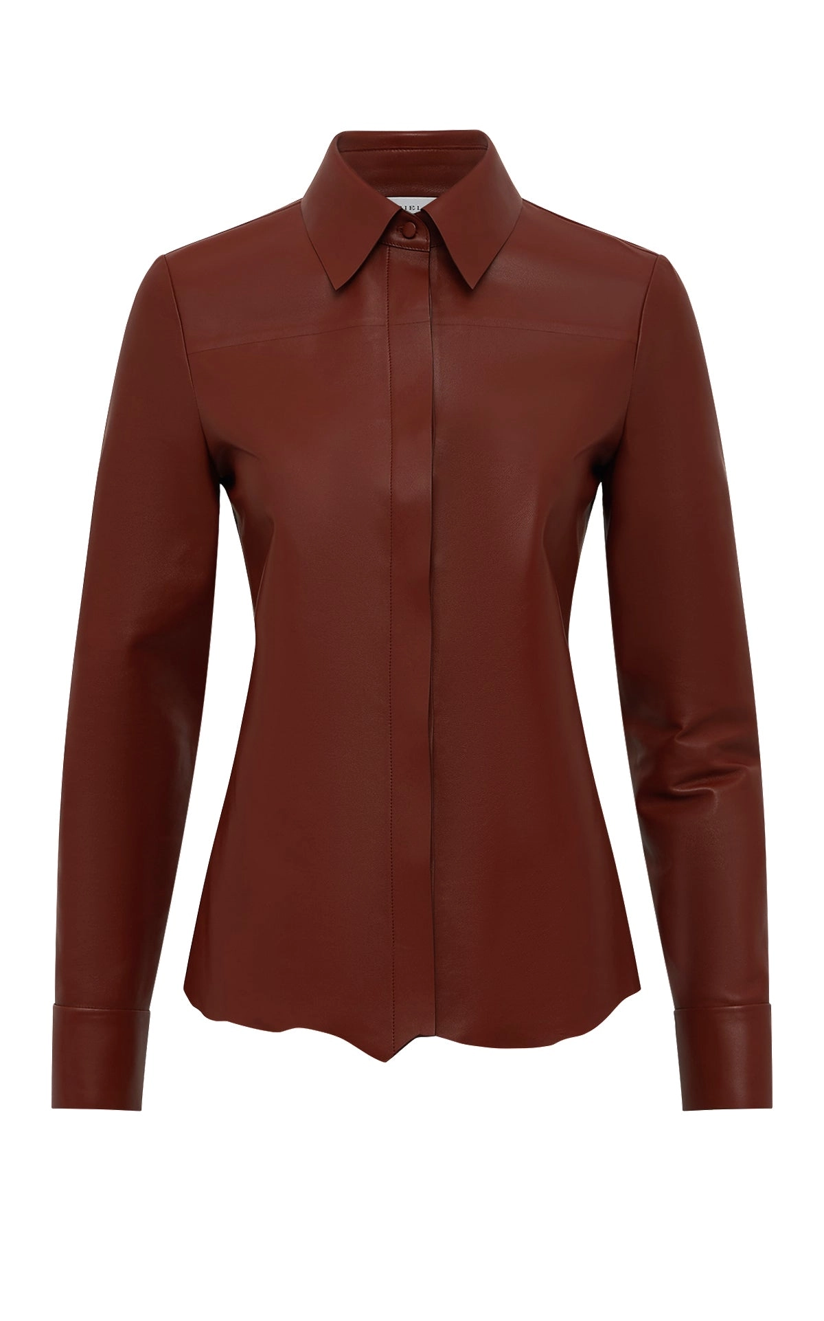 Thetis Shirt in Burnt Sienna Soft Nappa Leather