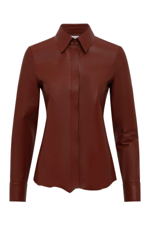 Thetis Shirt in Burnt Sienna Soft Nappa Leather