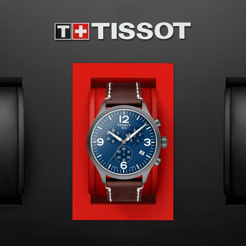 Tissot Chrono XL 45mm Blue Dial Grey PVD Steel Gents Quartz Watch T1166173604700