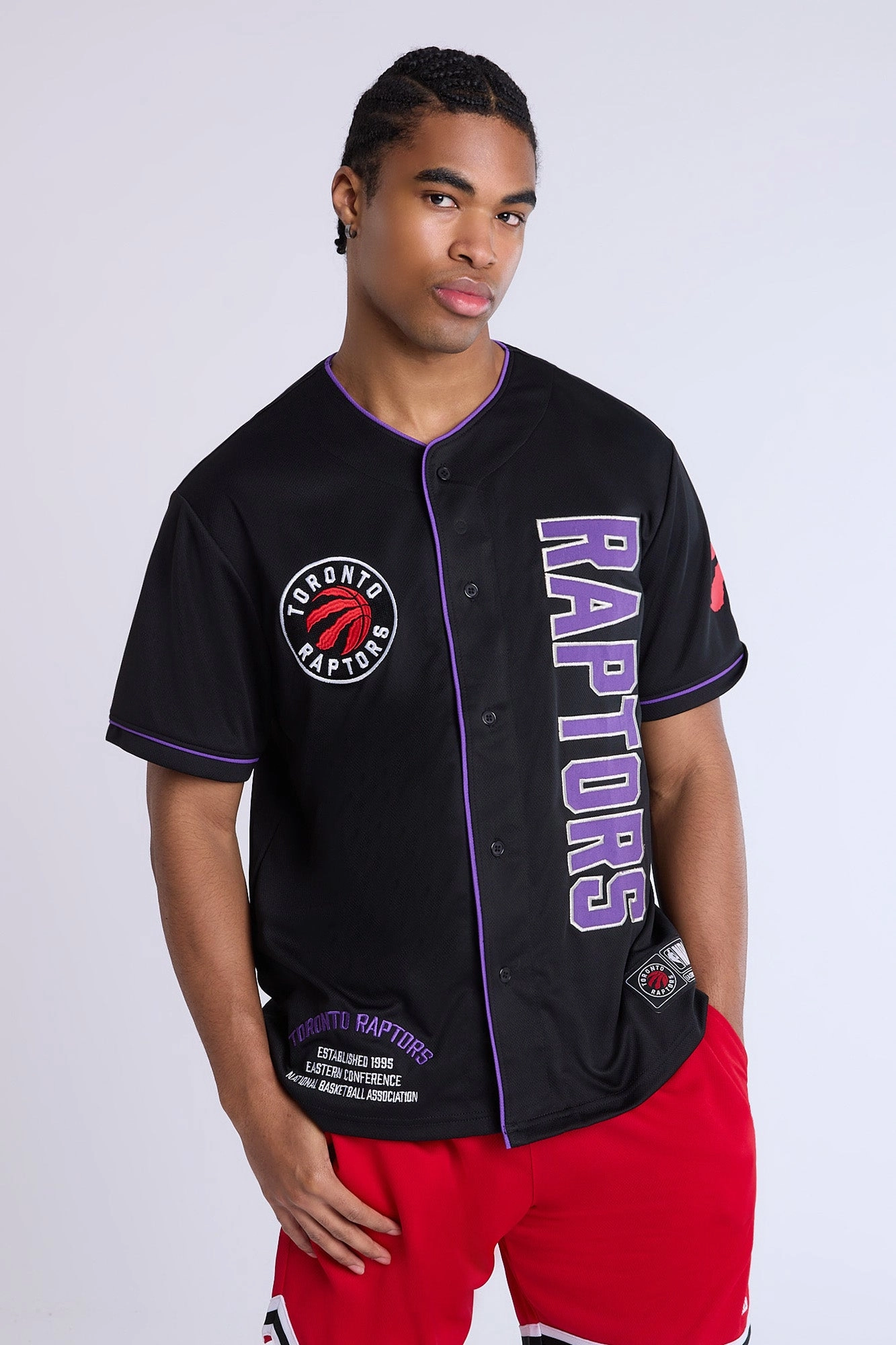 Toronto Raptors Button-Up Baseball Mesh Jersey